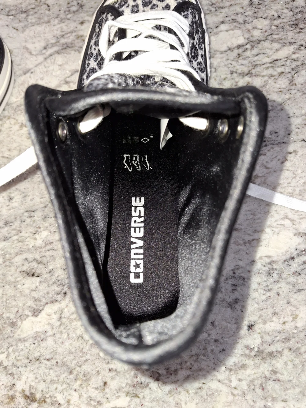 Vintage Converse High Top Squin Sneakers Snow Leopard Print,and Matching Tumbler - Picture 11 of 17